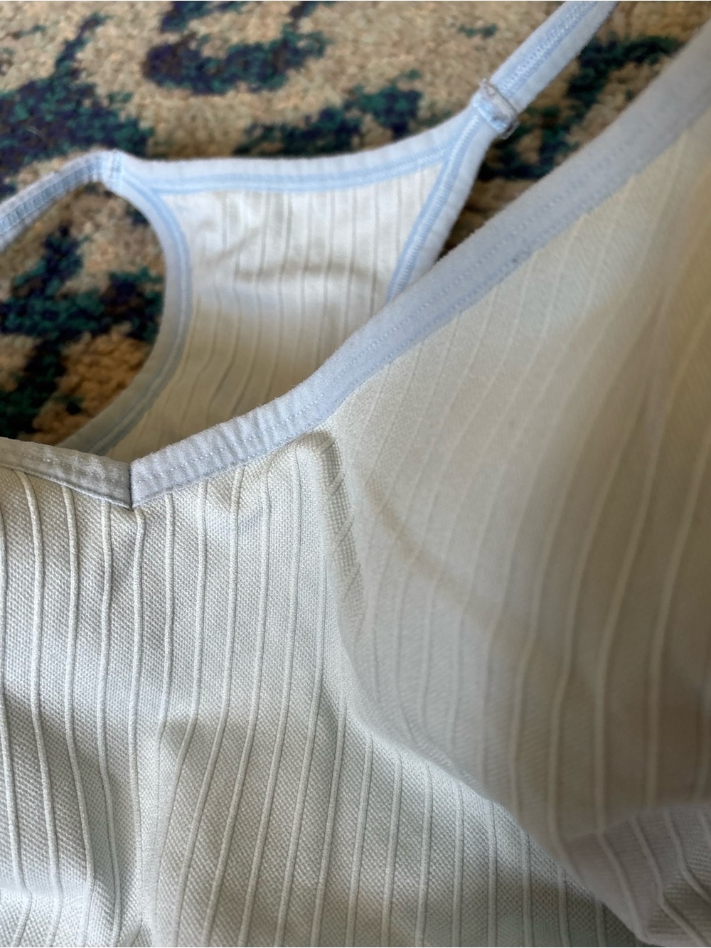 Light Blue Ribbed V-Neck Cami Tank - Picture 3 of 3